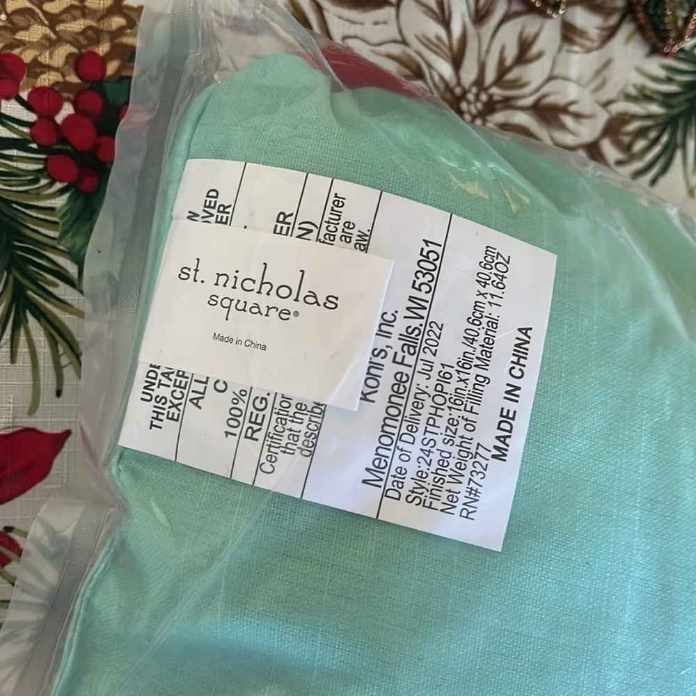 Brand New Christmas Throw Pillow “This Home is Run By Elves” 16” x 16” Square
